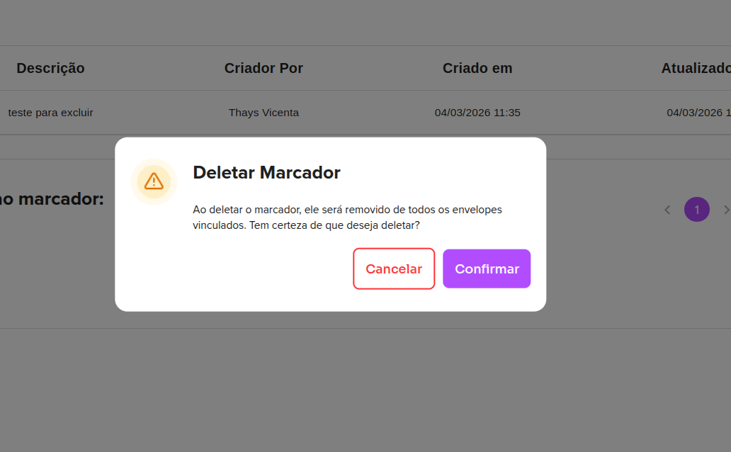 Detalhes do marcador