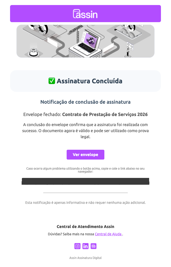 E-mail Assinatura Concluída