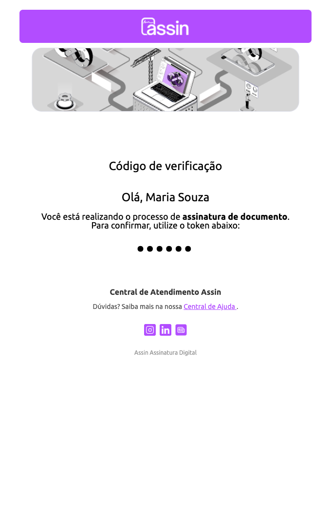 E-mail Código de verificação