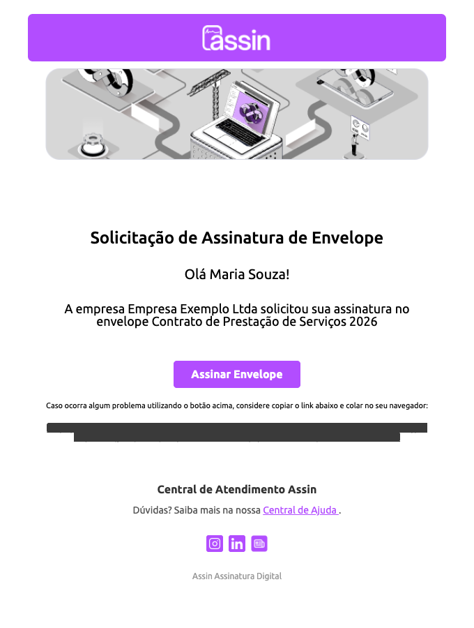 E-mail Requisição de Assinatura