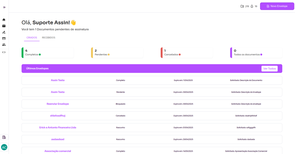 Assin platform home page