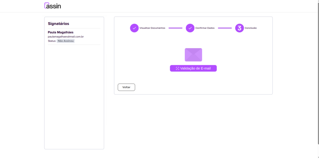 Email authentication validation step