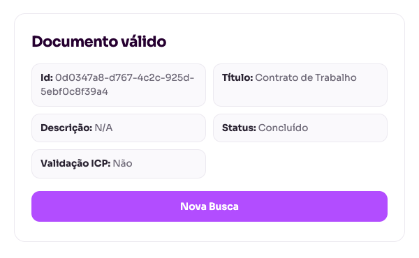 Resultado: documento válido