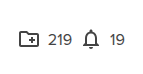 Ícones de créditos e créditos de notificação